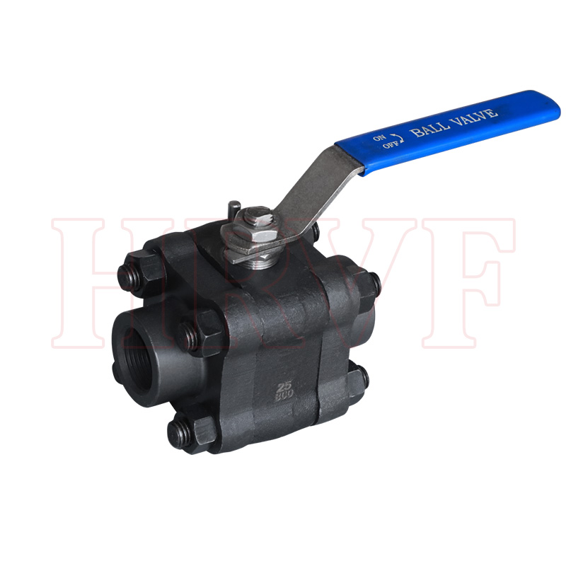 Three piece threaded ball valve